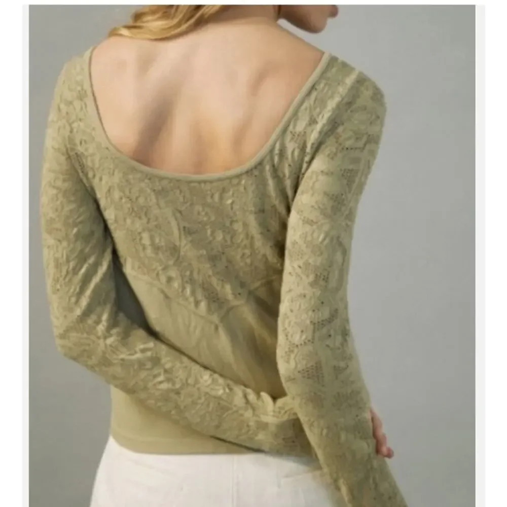 Anthropologie Seamless Boatneck Top Womens Medium Moss Green Minimalist Classic
